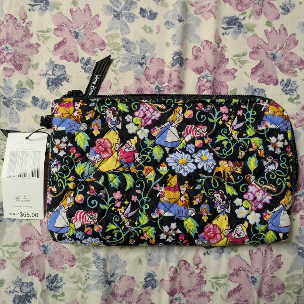 Disney Black Floral Princess Wristlet